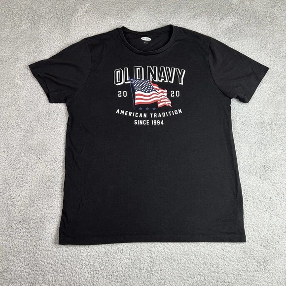 Old Navy T Shirt Men Large Black 2020 American Tradition Since 1994 Graphic Crew - Picture 1 of 8
